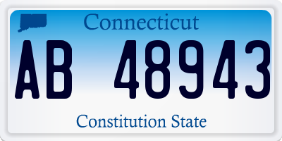 CT license plate AB48943