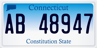 CT license plate AB48947