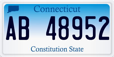 CT license plate AB48952