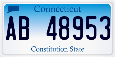 CT license plate AB48953