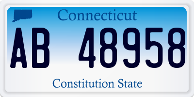 CT license plate AB48958