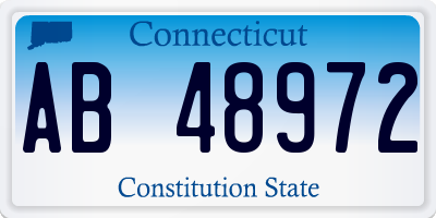 CT license plate AB48972