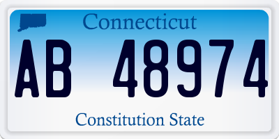 CT license plate AB48974