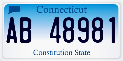 CT license plate AB48981