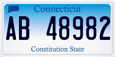 CT license plate AB48982