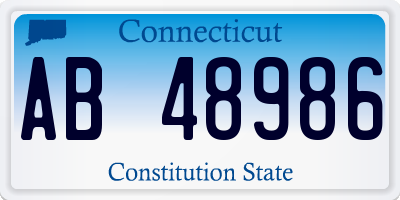 CT license plate AB48986