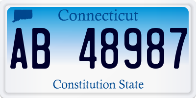 CT license plate AB48987