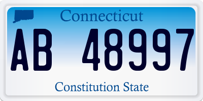 CT license plate AB48997