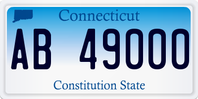 CT license plate AB49000