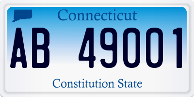 CT license plate AB49001