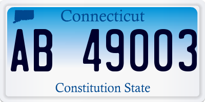 CT license plate AB49003