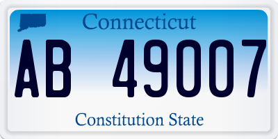 CT license plate AB49007