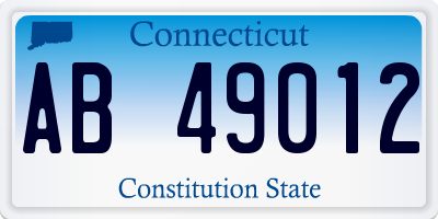 CT license plate AB49012