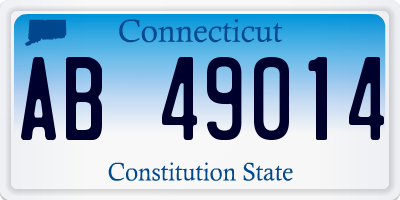 CT license plate AB49014