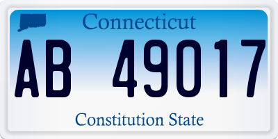 CT license plate AB49017