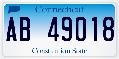 CT license plate AB49018