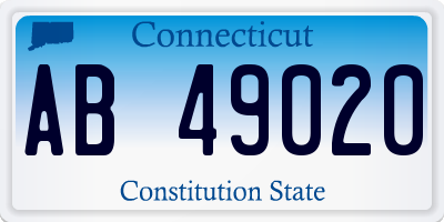 CT license plate AB49020