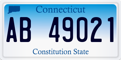 CT license plate AB49021