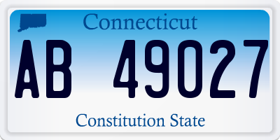 CT license plate AB49027