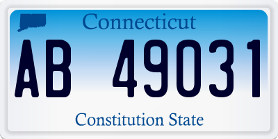 CT license plate AB49031