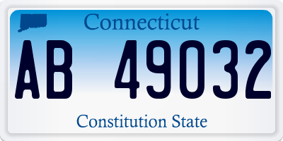 CT license plate AB49032