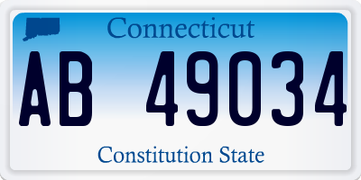 CT license plate AB49034