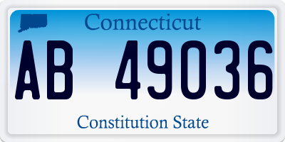 CT license plate AB49036