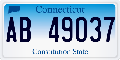 CT license plate AB49037