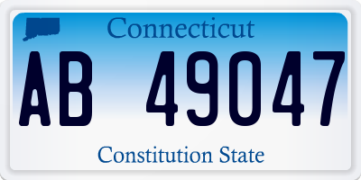 CT license plate AB49047