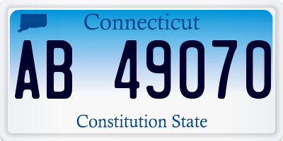 CT license plate AB49070