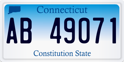 CT license plate AB49071