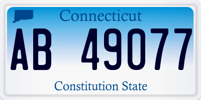 CT license plate AB49077