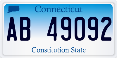 CT license plate AB49092