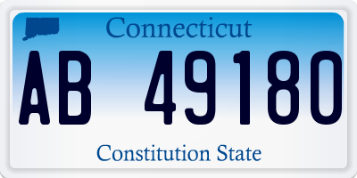 CT license plate AB49180