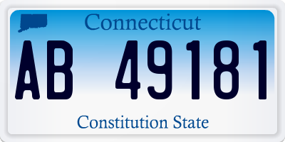 CT license plate AB49181