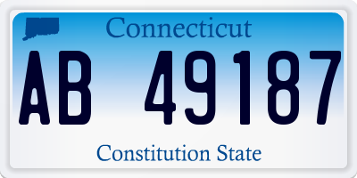 CT license plate AB49187
