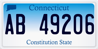 CT license plate AB49206