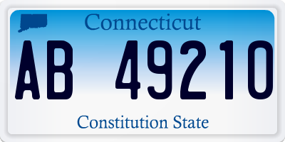CT license plate AB49210