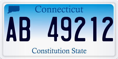 CT license plate AB49212