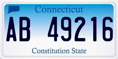 CT license plate AB49216