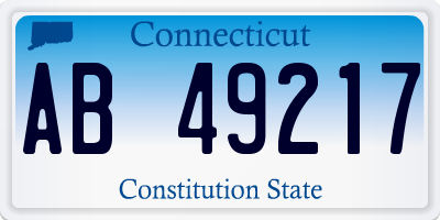 CT license plate AB49217