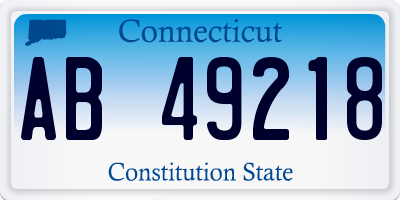 CT license plate AB49218