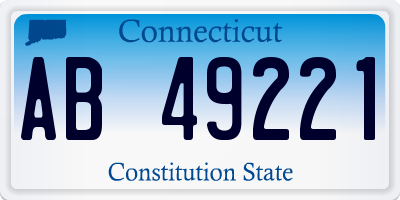 CT license plate AB49221