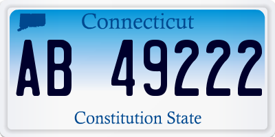 CT license plate AB49222