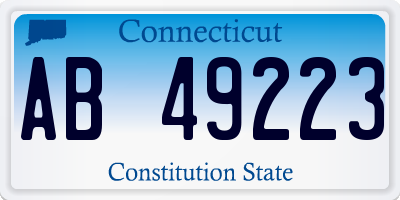 CT license plate AB49223