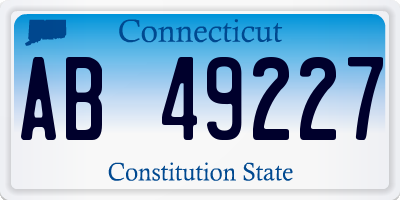 CT license plate AB49227