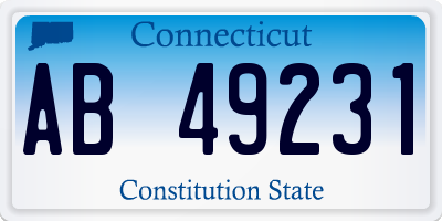 CT license plate AB49231