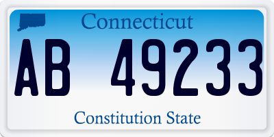 CT license plate AB49233