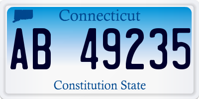 CT license plate AB49235