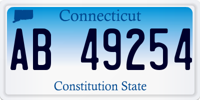 CT license plate AB49254